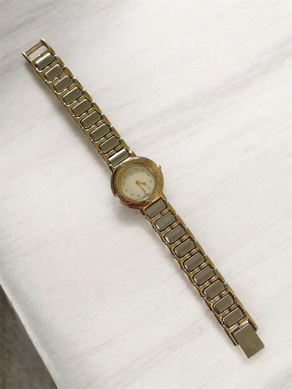 Yves Saint Laurent Two-Tone Gold and Silver Women's Bracelet Watch - Picture 5 of 17